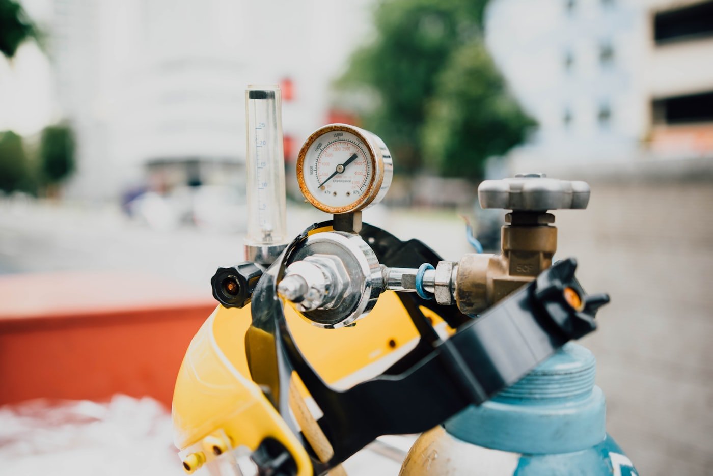 Licensed technician pressure testing a residential gas line in Meridian, Idaho