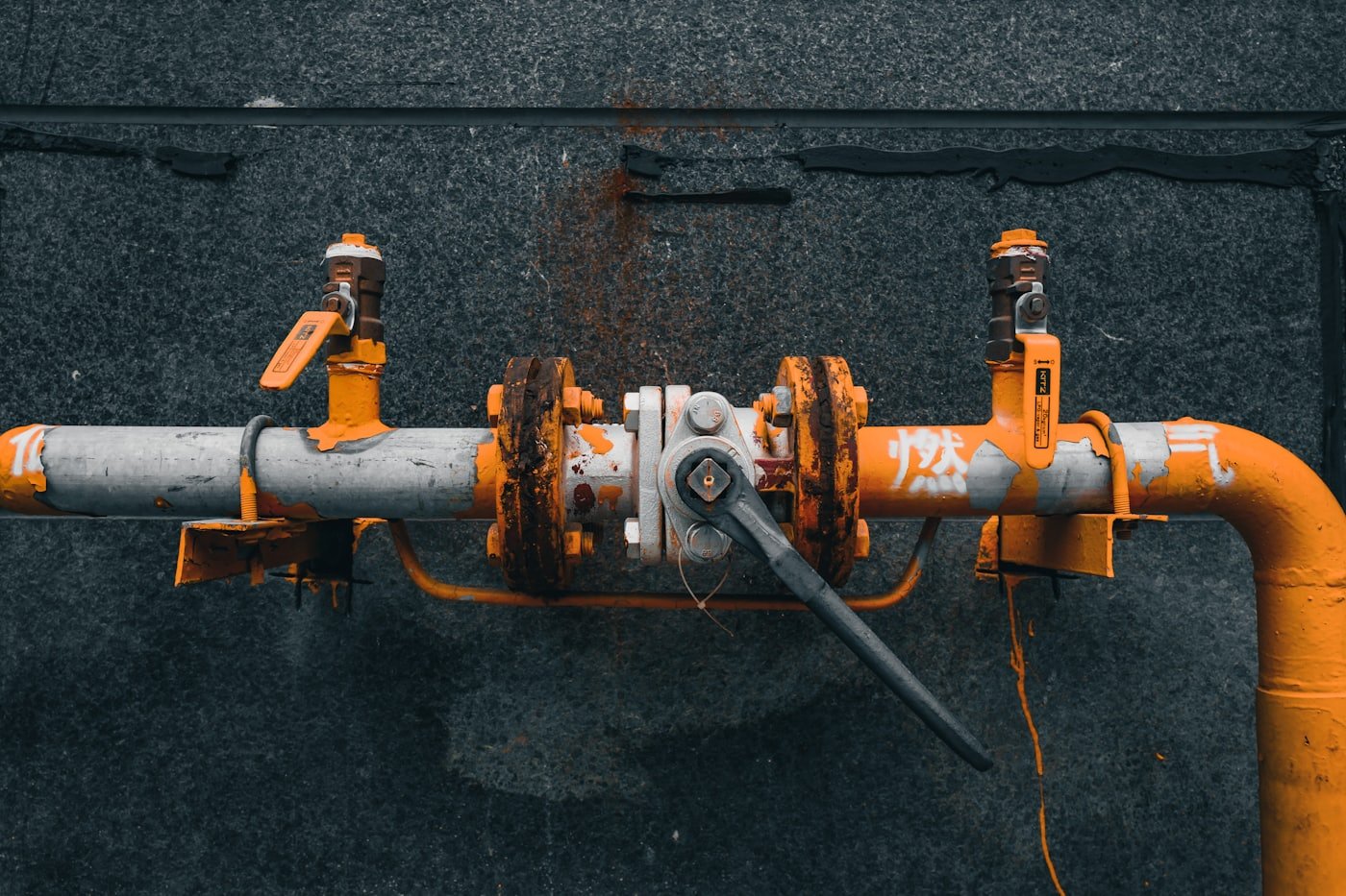 Residential gas meter and shutoff valve outside a Meridian, Idaho home
