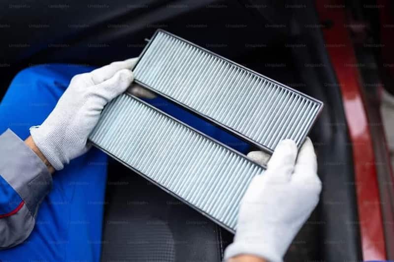 Comparison of a clean and a dust loaded air filter from a Treasure Valley home cooling system
