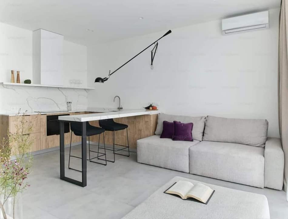 Ductless mini split providing heating and cooling in a converted garage workshop in Meridian, Idaho