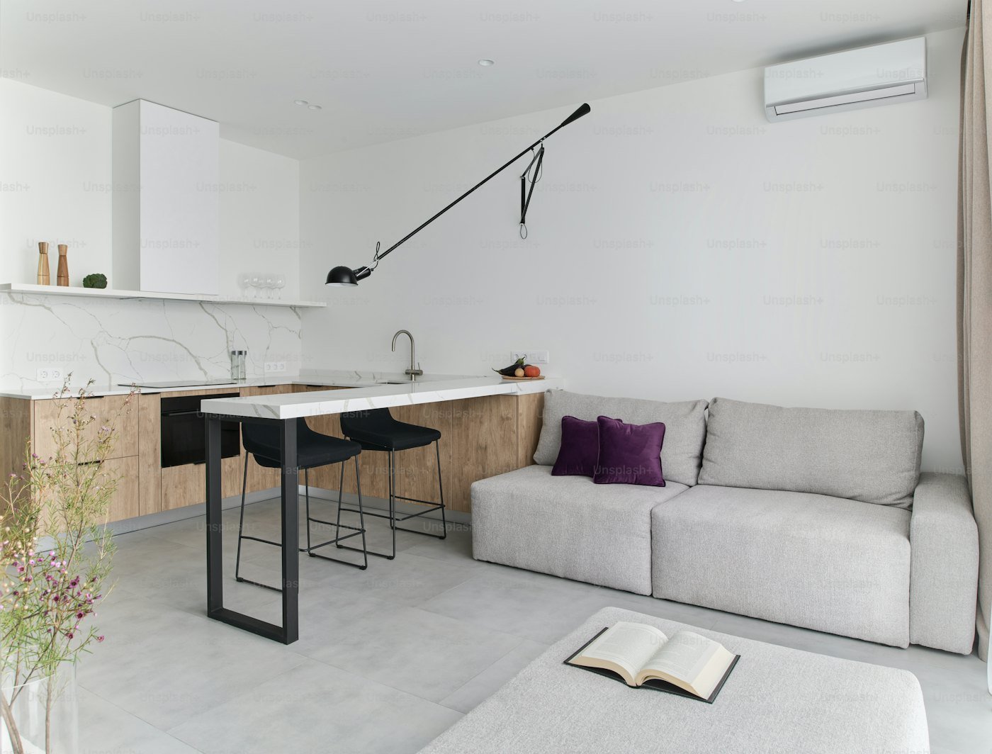Ductless mini split providing heating and cooling in a converted garage workshop in Meridian, Idaho