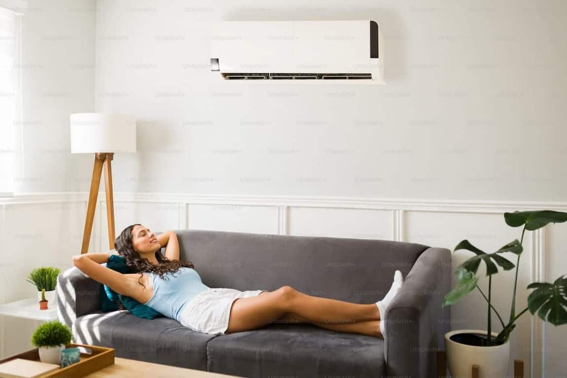 Multi zone ductless mini split indoor unit installed in a bonus room in Eagle, Idaho