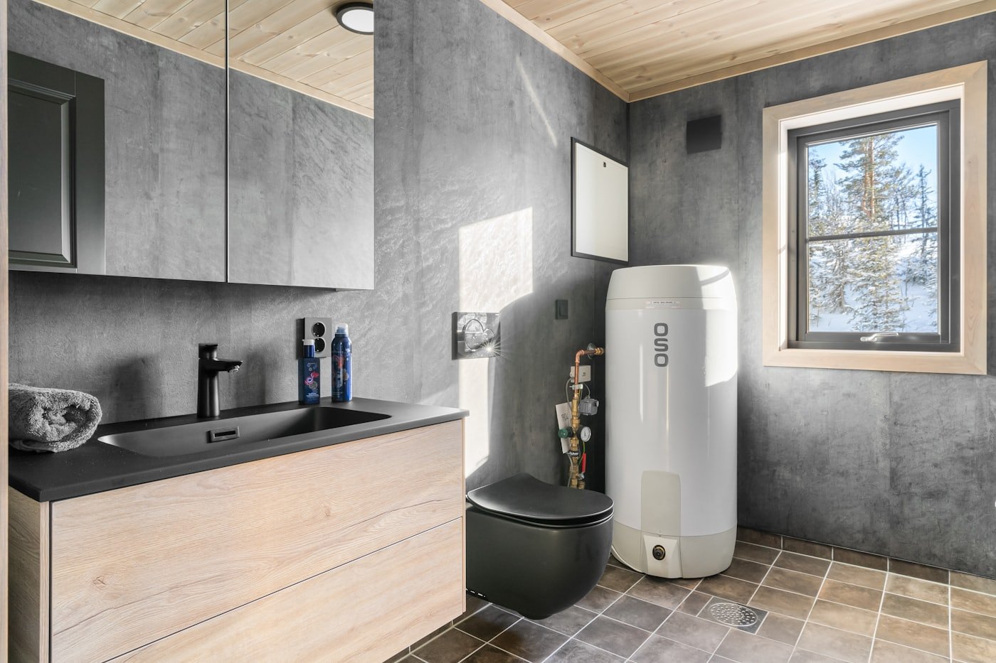 Interior of a tankless water heater showing the heat exchanger that scales up in hard Idaho water