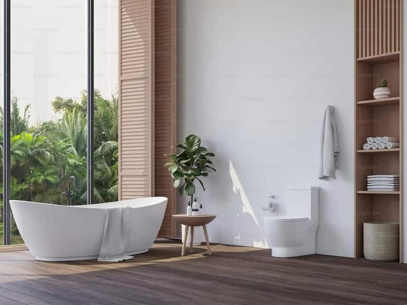New toilet installed and sealed in a Treasure Valley home bathroom