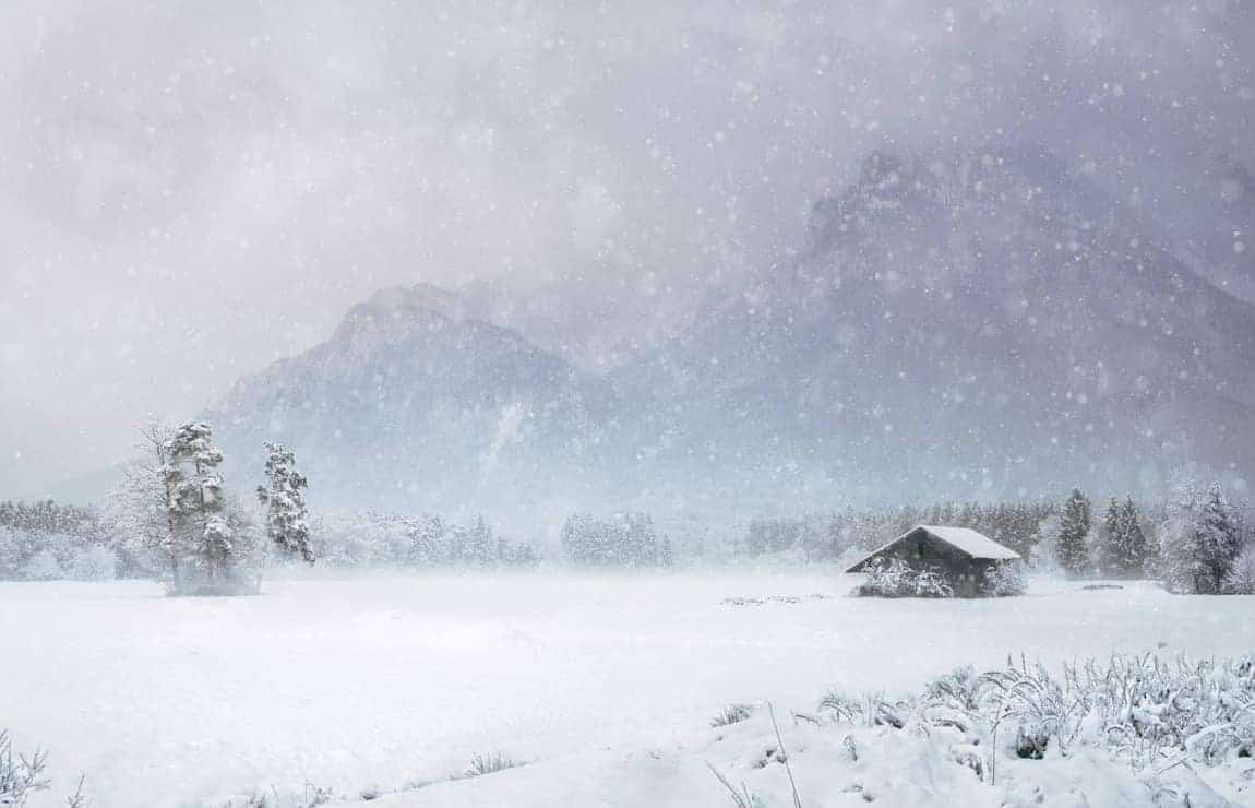 Snow covered home in the Treasure Valley, Idaho during a winter heating season